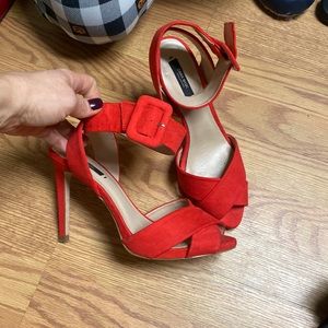 Zara red sandals